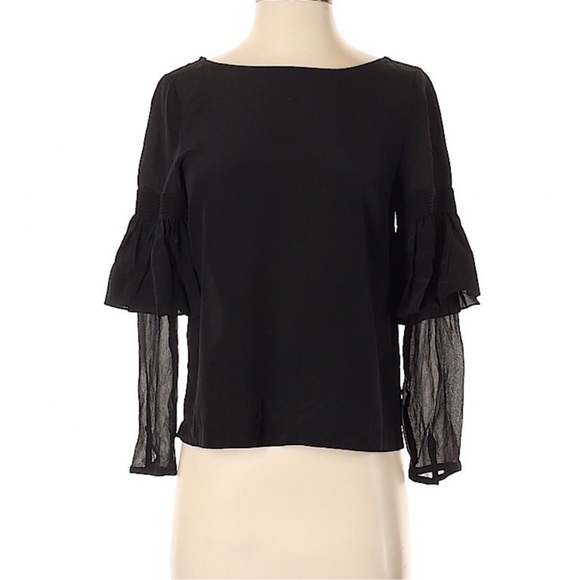 Club Monaco silk semi sheer, long sleeves Blouse size Small - Picture 9 of 11